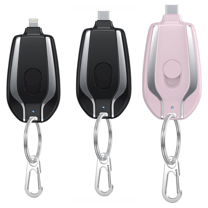 1500mAh Mini Power Emergency Pod Keychain Charger With Type-C Ultra-Compact Mini Battery Pack Fast Charging Backup Power Bank