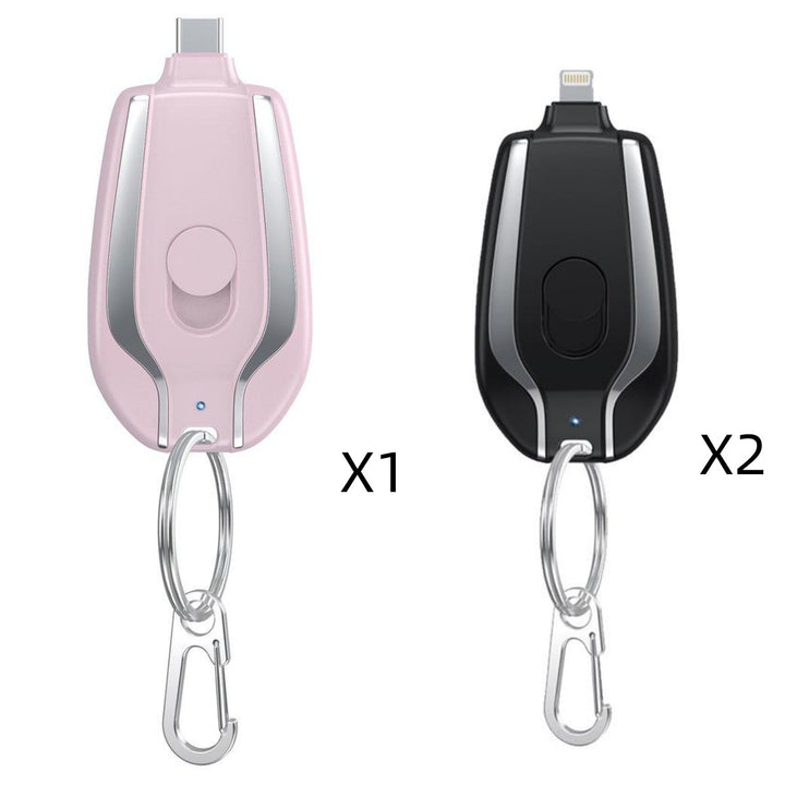 1500mAh Mini Power Emergency Pod Keychain Charger With Type-C Ultra-Compact Mini Battery Pack Fast Charging Backup Power Bank