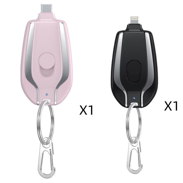 1500mAh Mini Power Emergency Pod Keychain Charger With Type-C Ultra-Compact Mini Battery Pack Fast Charging Backup Power Bank