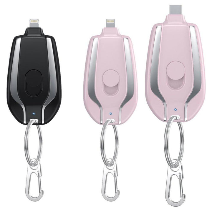 1500mAh Mini Power Emergency Pod Keychain Charger With Type-C Ultra-Compact Mini Battery Pack Fast Charging Backup Power Bank