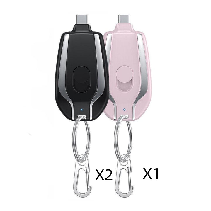 1500mAh Mini Power Emergency Pod Keychain Charger With Type-C Ultra-Compact Mini Battery Pack Fast Charging Backup Power Bank